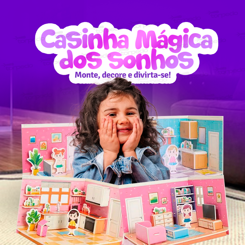 Casinha Mágica dos Sonhos 3D - Monte, Decore e Divirta-se!